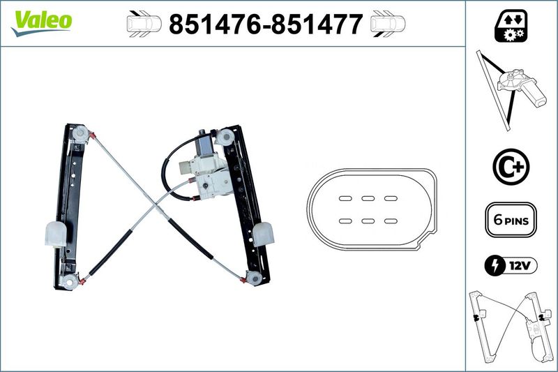 VALEO 851476 Window Regulator