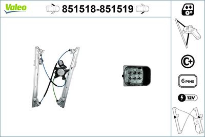 Window Regulator VALEO 851518
