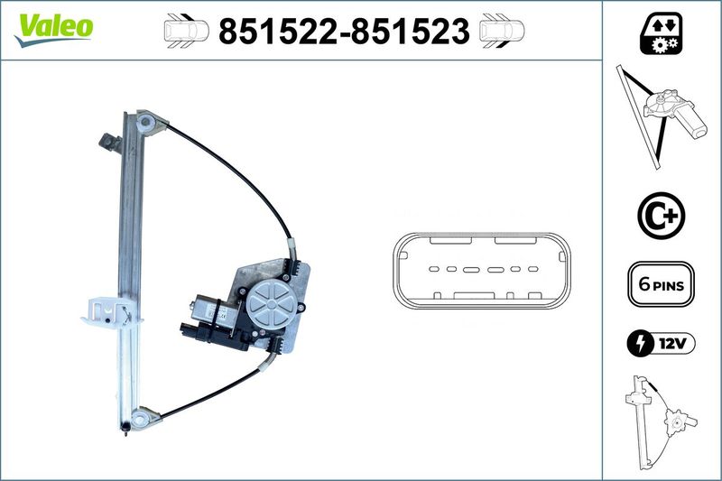 VALEO 851522 Window Regulator
