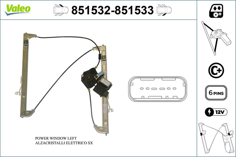 VALEO 851532 Window Regulator