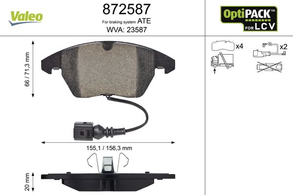 VALEO 872587 Brake Pad Set, disc brake