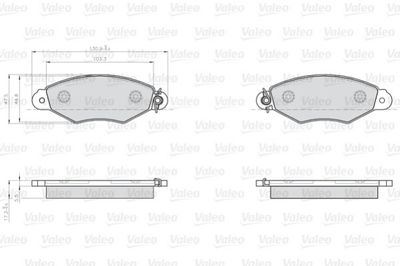 Brake Pad Set, disc brake VALEO 872807