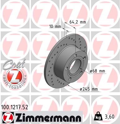 ZIMMERMANN 100.1217.52 Brake Disc