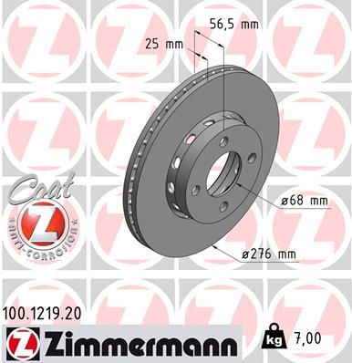 ZIMMERMANN 100.1219.20 Brake Disc
