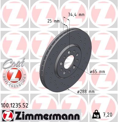ZIMMERMANN 100.1235.52 Brake Disc