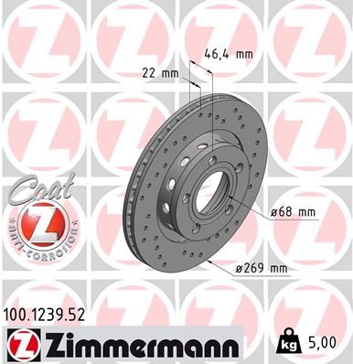 ZIMMERMANN 100.1239.52 Brake Disc