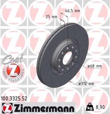 Brake Disc ZIMMERMANN 100.3325.52