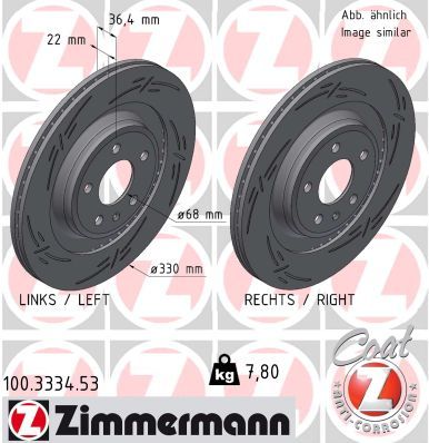 Brake Disc ZIMMERMANN 100.3334.53