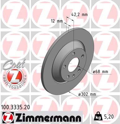 Brake Disc ZIMMERMANN 100.3335.20