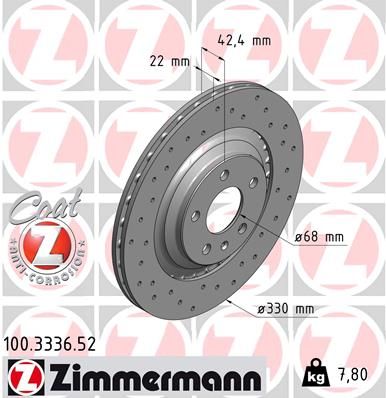 Brake Disc ZIMMERMANN 100.3336.52