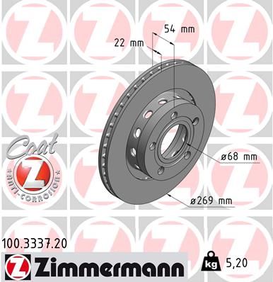 Brake Disc ZIMMERMANN 100.3337.20