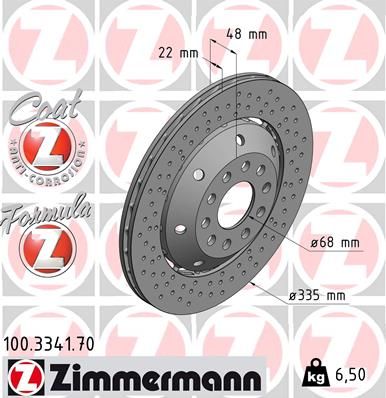 Brake Disc ZIMMERMANN 100.3341.70