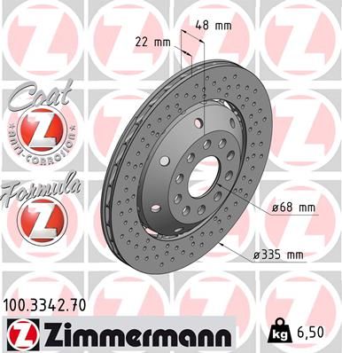 Brake Disc ZIMMERMANN 100.3342.70