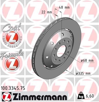 Brake Disc ZIMMERMANN 100.3345.75