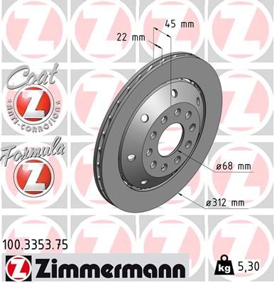 Brake Disc ZIMMERMANN 100.3353.75