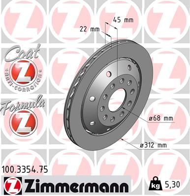 Brake Disc ZIMMERMANN 100.3354.75