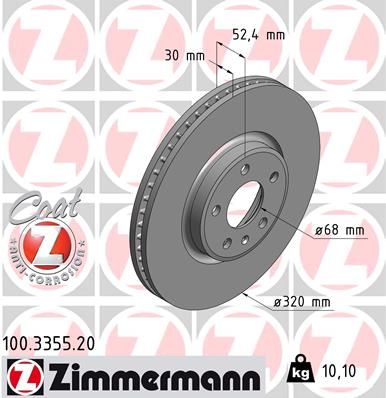 Brake Disc ZIMMERMANN 100.3355.20