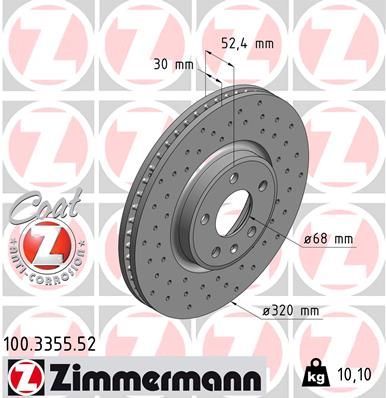 Brake Disc ZIMMERMANN 100.3355.52