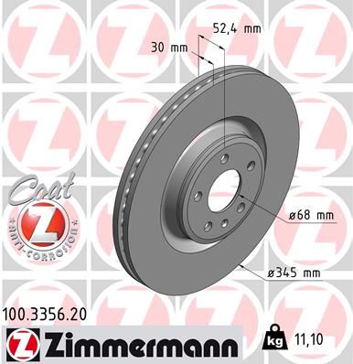 Brake Disc ZIMMERMANN 100.3356.20