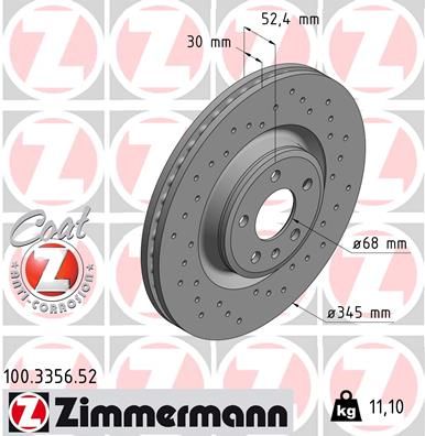 ZIMMERMANN 100.3356.52 Brake Disc