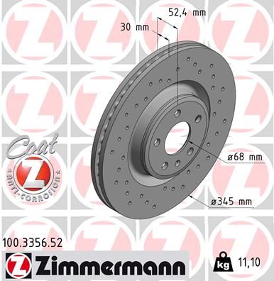 Brake Disc ZIMMERMANN 100.3356.52