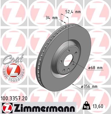 Brake Disc ZIMMERMANN 100.3357.20