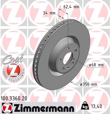 ZIMMERMANN 100.3360.20 Brake Disc