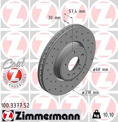 ZIMMERMANN 100.3377.52 Brake Disc