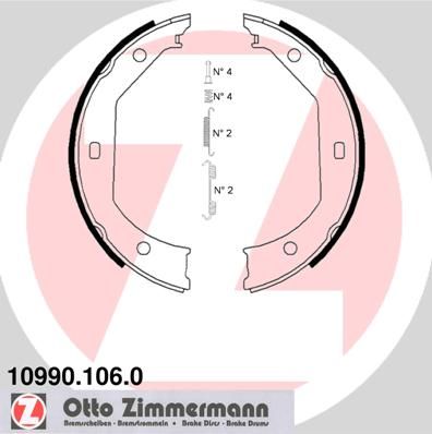 ZIMMERMANN 10990.106.0 Brake Shoe Set, parking brake