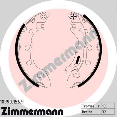 Brake Shoe Set ZIMMERMANN 10990.156.9
