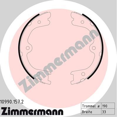 Brake Shoe Set, parking brake ZIMMERMANN 10990.157.2