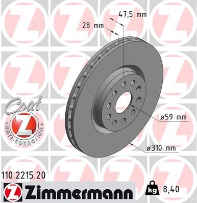 ZIMMERMANN 110.2215.20 Brake Disc