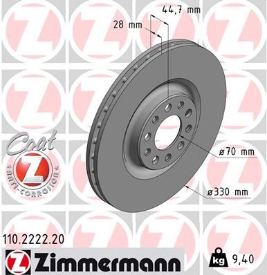 ZIMMERMANN 110.2222.20 Brake Disc