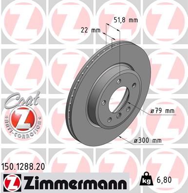 ZIMMERMANN 150.1288.20 Brake Disc