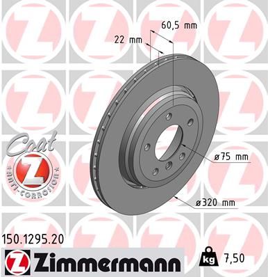 ZIMMERMANN 150.1295.20 Brake Disc