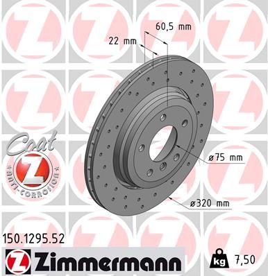 ZIMMERMANN 150.1295.52 Brake Disc