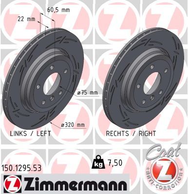 ZIMMERMANN 150.1295.53 Brake Disc