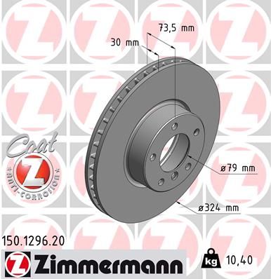 ZIMMERMANN 150.1296.20 Brake Disc