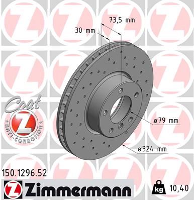 ZIMMERMANN 150.1296.52 Brake Disc