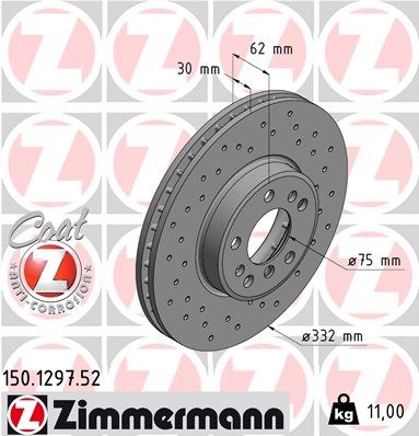 ZIMMERMANN 150.1297.52 Brake Disc