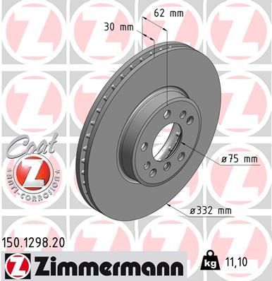 Brake Disc ZIMMERMANN 150.1298.20