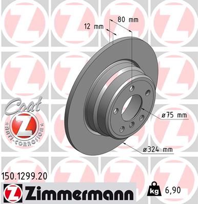 Brake Disc ZIMMERMANN 150.1299.20