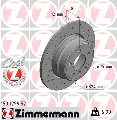 Brake Disc ZIMMERMANN 150.1299.52