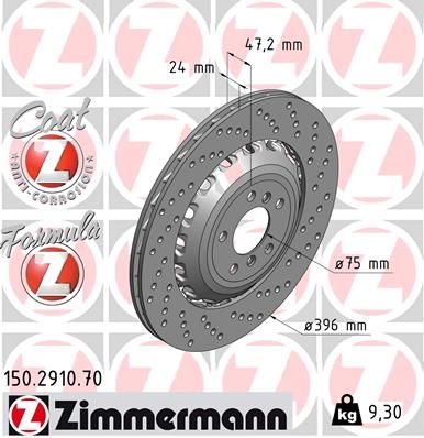 Brake Disc ZIMMERMANN 150.2910.70