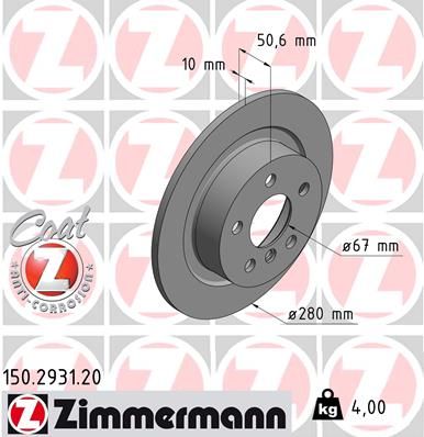 ZIMMERMANN 150.2931.20 Brake Disc
