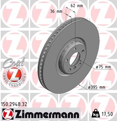 Brake Disc ZIMMERMANN 150.2948.32