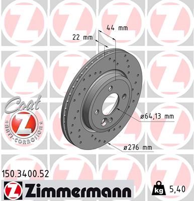 Brake Disc ZIMMERMANN 150.3400.52