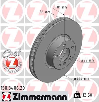 Brake Disc ZIMMERMANN 150.3406.20