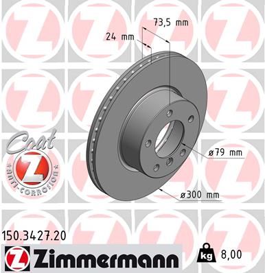 Brake Disc ZIMMERMANN 150.3427.20