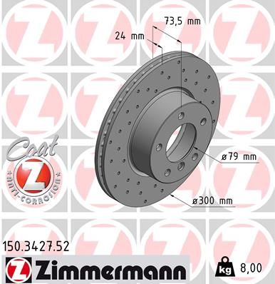 Brake Disc ZIMMERMANN 150.3427.52